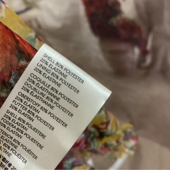 Anthropologie Gretchen Yellow Mesh Floral Print Smocked Top Blouse - Picture 9 of 9